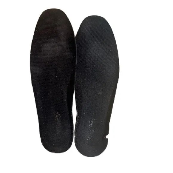Michael Kors Sz 10 Black Rain Boots with MK Gold Logo