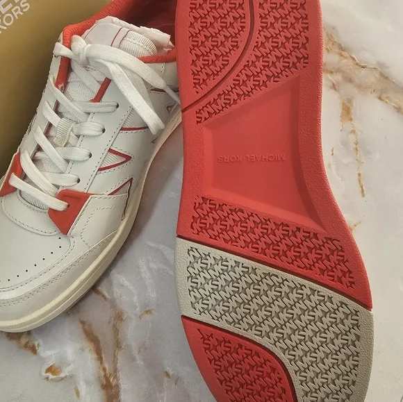 Michael Kors White and Red Sneakers New W Box Size 7