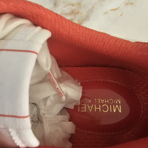 Michael Kors White and Red Sneakers New W Box Size 7