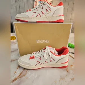 Michael Kors White and Red Sneakers New W Box Size 7