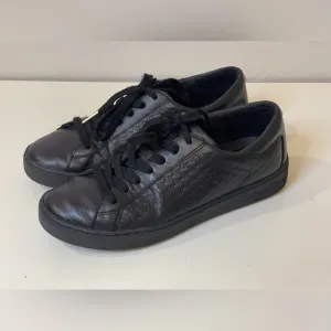 MICHAEL Michael Kors Colby Signature Logo Black Leather Sneakers Size 6.5