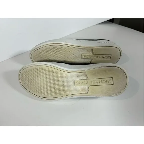 Michael Kors Keaton Black Signature Logo Slip-On Sneakers Size 8.5