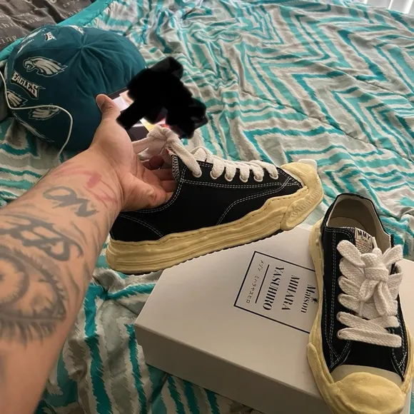 Miharayasuhiro Black and Cream Casual Sneakers PRICE NEGOTIABLE