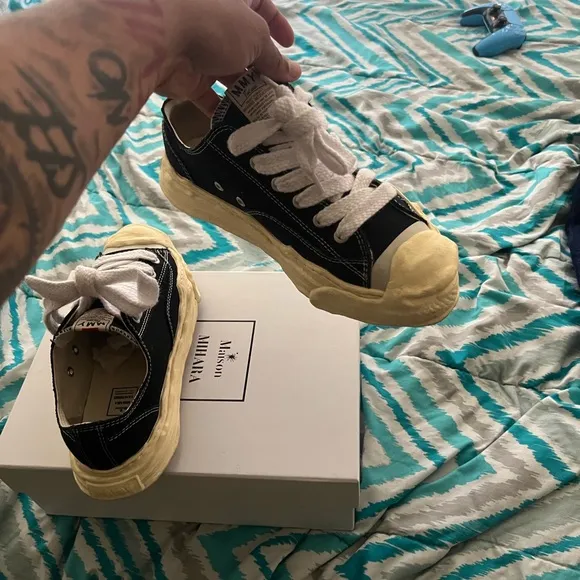Miharayasuhiro Black and Cream Casual Sneakers PRICE NEGOTIABLE