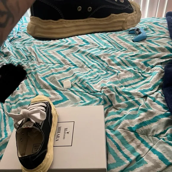 Miharayasuhiro Black and Cream Casual Sneakers PRICE NEGOTIABLE