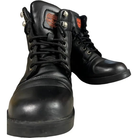 Milwaukee Leather MBK9285 Boys Black Lace-Up Biker Style Boots Size 7