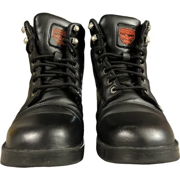 Milwaukee Leather MBK9285 Boys Black Lace-Up Biker Style Boots Size 7
