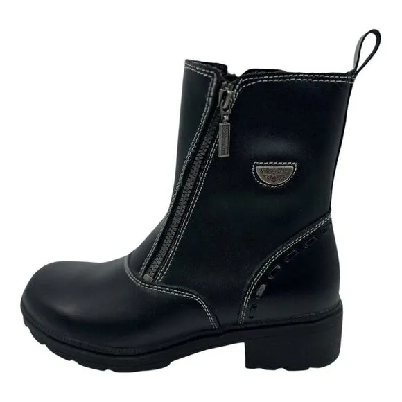 Milwaukee Leather Black Motorcycle Boots With Side Zipper &amp; Stitching WMS Sz 11C