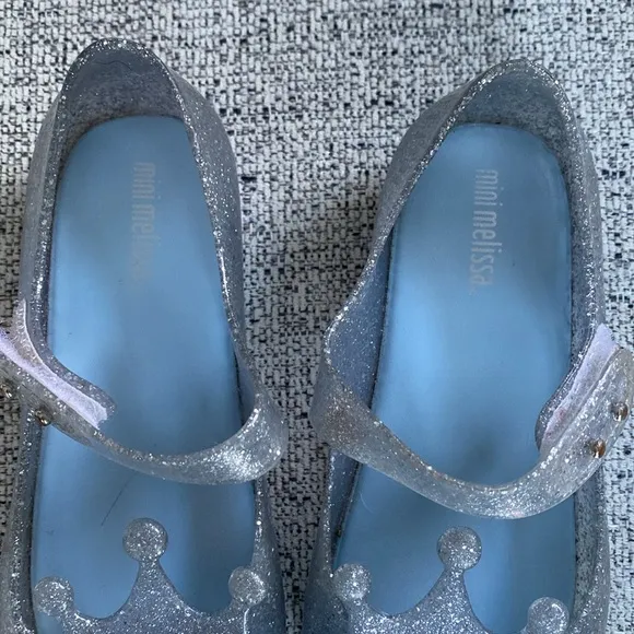 Mini Melissa Girls Crown Pattern Jelly Sandals
