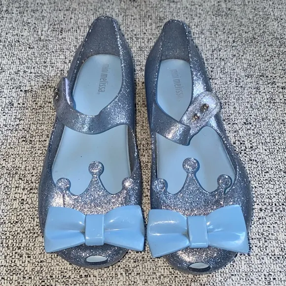 Mini Melissa Girls Crown Pattern Jelly Sandals