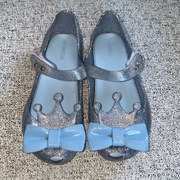 Mini Melissa Girls Crown Pattern Jelly Sandals
