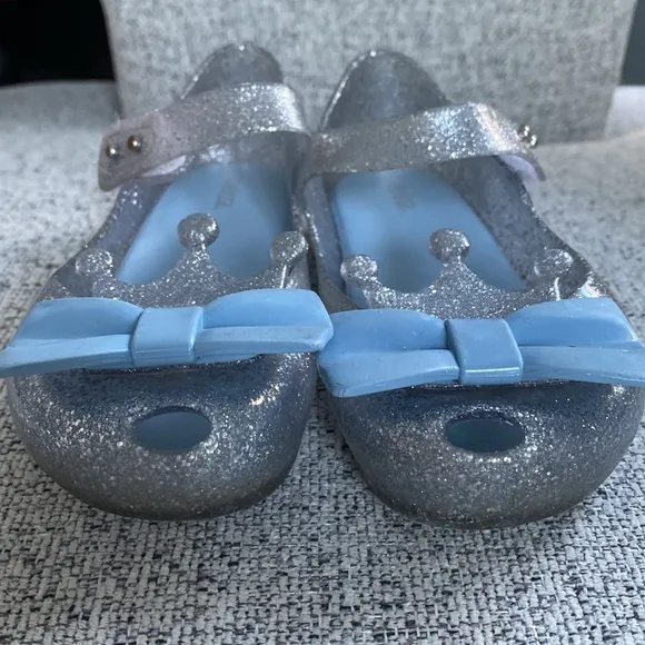 Mini Melissa Girls Crown Pattern Jelly Sandals