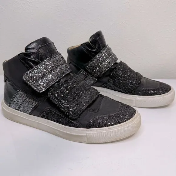 MM6 Maison Margiela Black and Silver Glitter Sneakers, Size 37 (US 6.5)