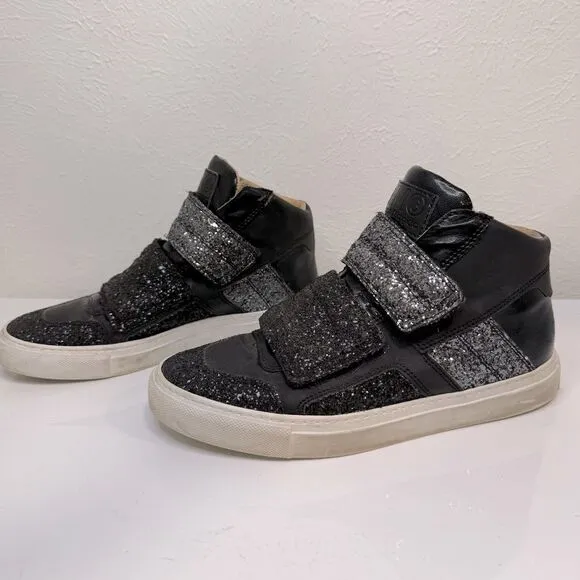 MM6 Maison Margiela Black and Silver Glitter Sneakers, Size 37 (US 6.5)
