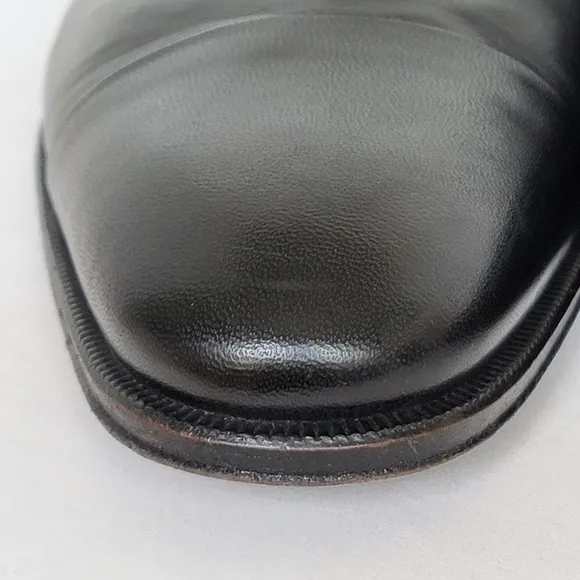 Monte Rosso Lazio Made In Italy Black Leather Cap Toe Oxford Dress Shoes Sz 8.5M
