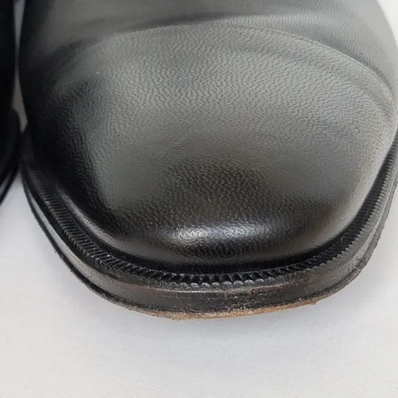 Monte Rosso Lazio Made In Italy Black Leather Cap Toe Oxford Dress Shoes Sz 8.5M