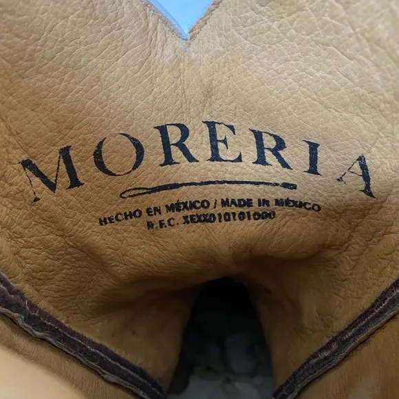 Moreria Men’s Snip Toe Full Quill Ostrich Brown and Tan Western Cowboy B…