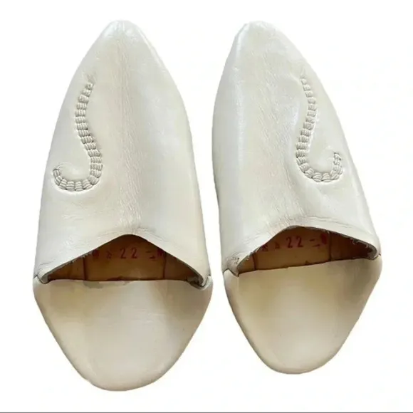 Moroccan leather kids shoes slippers mules 6-6.5