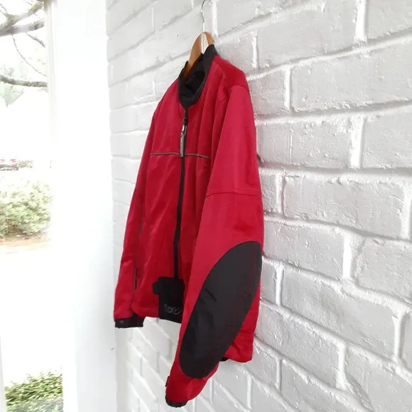 MotoGp Biker Jacket Mens Small Medium Red Motorcycle Dorna Reinforced Padded