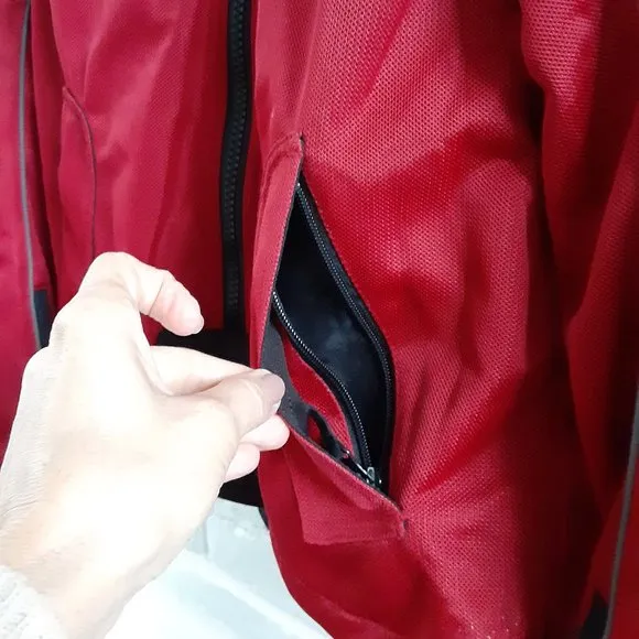MotoGp Biker Jacket Mens Small Medium Red Motorcycle Dorna Reinforced Padded