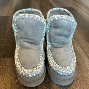Mou Glitter Logo Sheepskin Boots Size 36