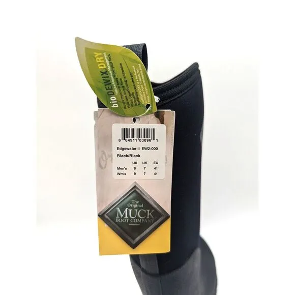 Muck Boots Adults Welly Black Unisex Slip On Edgewater II M8 W9
