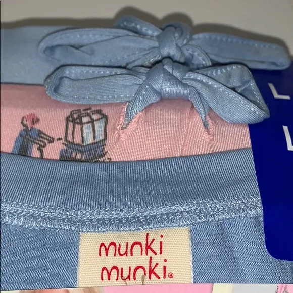 Munki Munki Lounge Pjs Set, 3-Piece, Blue &amp; Pink