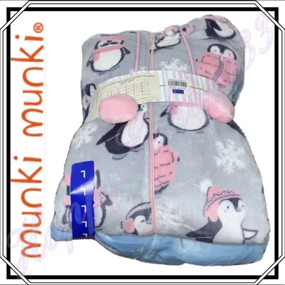 Munki Munki One Piece Hooded Pjs Onesies, 2-Pack