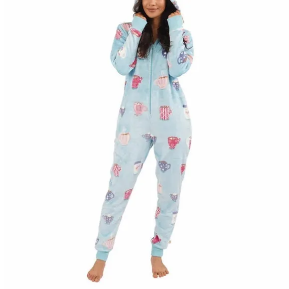 Munki Munki One Piece Hooded Pjs Onesies, 2-Pack