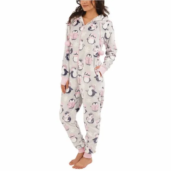 Munki Munki One Piece Hooded Pjs Onesies, 2-Pack