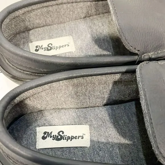 My Slippers Shoes Loafers Genuine Leather Womens Black Sz 8 MY PILLOW Co