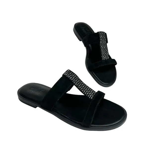 Naturalizer Farica Slide Sandals Embellished Black Size 6M