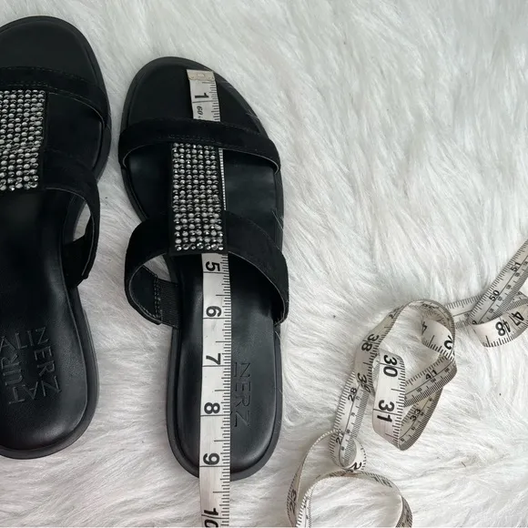 Naturalizer Farica Slide Sandals Embellished Black Size 6M