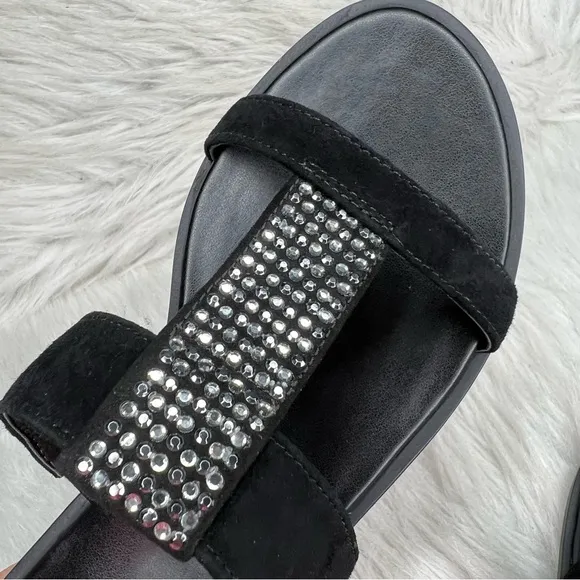 Naturalizer Farica Slide Sandals Embellished Black Size 6M