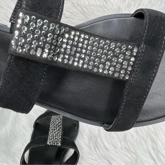 Naturalizer Farica Slide Sandals Embellished Black Size 8.5M