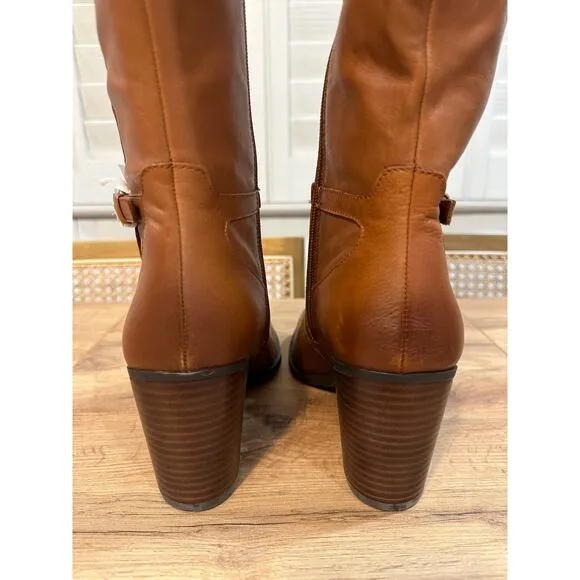 Naturalizer Kalina Knee High Boot Cider Spice Leather Size 8.5 Wide NWT Comfy