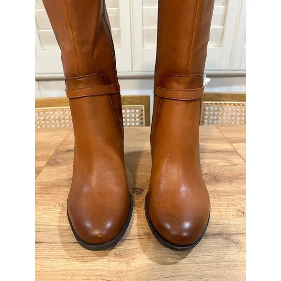 Naturalizer Kalina Knee High Boot Cider Spice Leather Size 8.5 Wide NWT Comfy