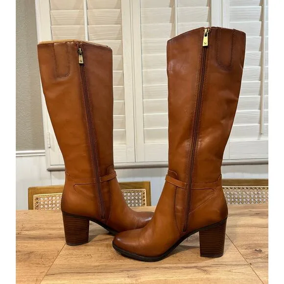Naturalizer Kalina Knee High Boot Cider Spice Leather Size 8.5 Wide NWT Comfy