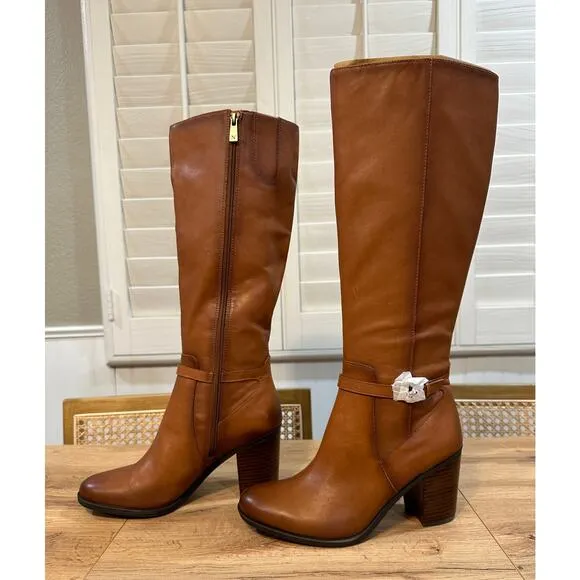 Naturalizer Kalina Knee High Boot Cider Spice Leather Size 8.5 Wide NWT Comfy