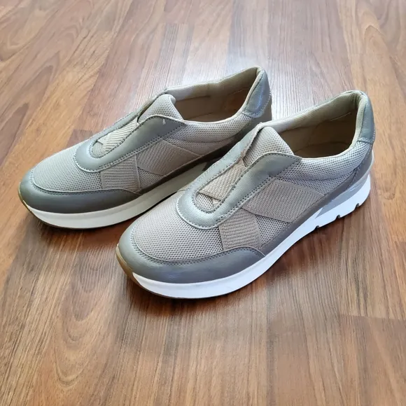 Naturalizer Leather Slip-on Wedge Platform Sneakers 11 Beige New