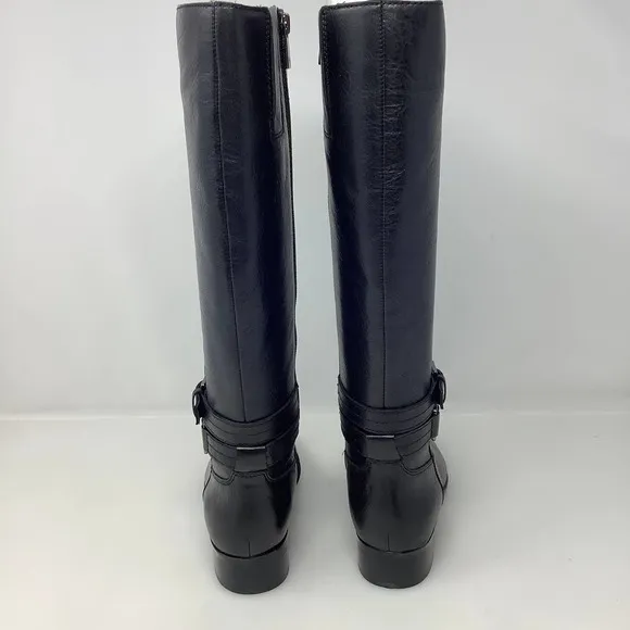 Naturalizer Reid High‎ Shaft Boots in Black Leather 6 M New With Box Retail $240