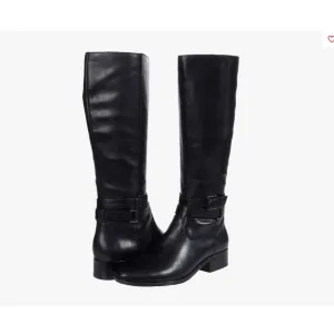 Naturalizer Reid High‎ Shaft Boots in Black Leather 6 M New With Box Retail $240