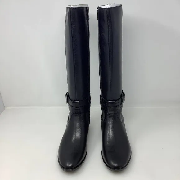 Naturalizer Reid High‎ Shaft Boots in Black Leather 6 M New With Box Retail $240