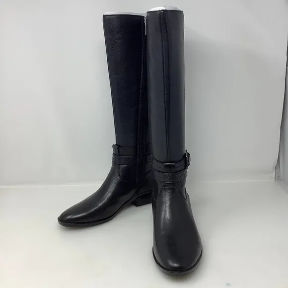 Naturalizer Reid High‎ Shaft Boots in Black Leather 6 M New With Box Retail $240