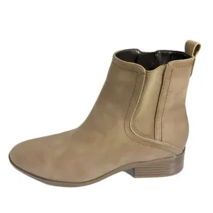 Naturalizer Sampson Tan Nubuck Block Heel Zip Chelsea Ankle Boots Size 9M NIB