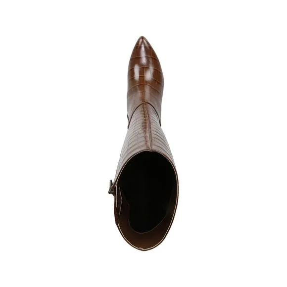 NATURALIZER SHOE Womens Brown Melanie Pointed Toe Block Heel Leather Boots 8