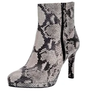 Naturalizer Women Tiana Ankle Boots leather upper alabaster snake EUC worn once