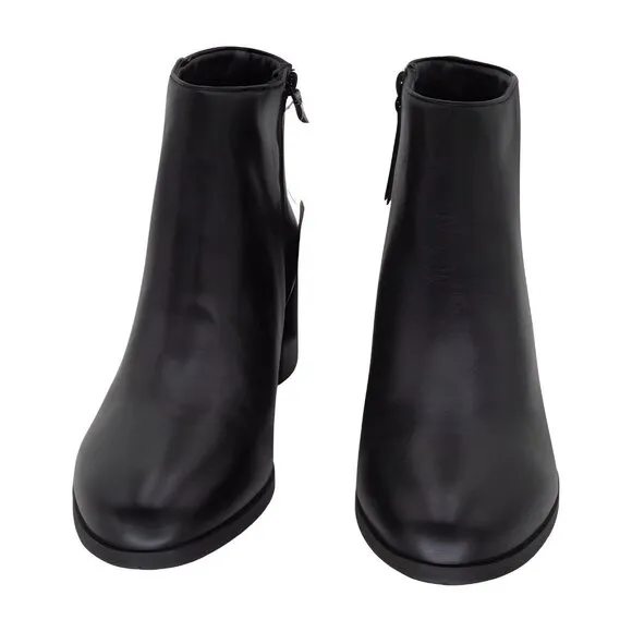 Naturalizer Womens Bay Waterproof Heeled Ankle Boot Black Leather 11 M