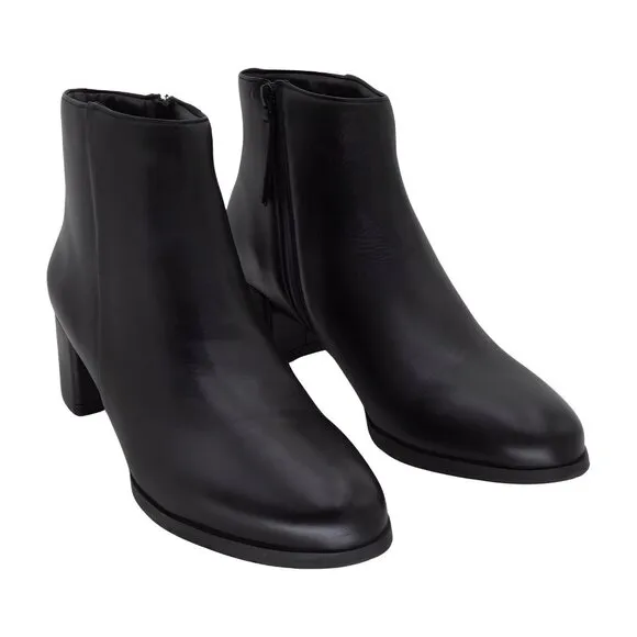 Naturalizer Womens Bay Waterproof Heeled Ankle Boot Black Leather 11 M