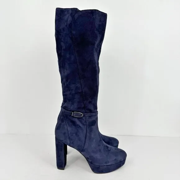 Naturalizer Womens Fenna Boots US 9M EU 40 Navy Blue Suede NWOB